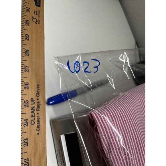 Mario Serrani Italy Pants Small Crop Striped Pull On Stretch Skinny Pink White - Picture 13 of 14